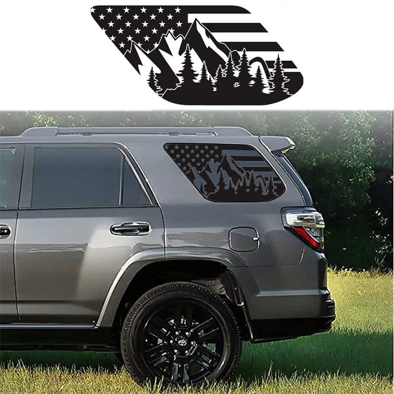 Car Side Window American Flag Deep Forest Decoration Sticker Cover Sticker for 4RUNNER External Accessories Car Sticker
